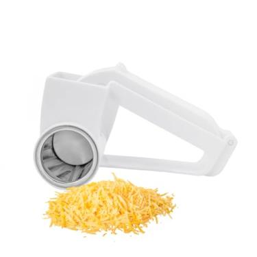 Imagem de Genérico Ralador Manual de Queijo e Presunto 3 em 1, Inox Giratório com Manivela, Plástico ABS, Retangular, Multiuso, Lâmina em Aço Inoxidável, Lavável na Lava-Louças