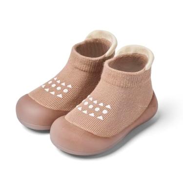 Imagem de Bearbay Sapatos de caminhada antiderrapantes com sola de borracha para bebês, presentes para recém-nascidos, meninos e meninas, Af-39 cáqui, 6-9 Meses