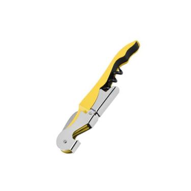 Imagem de Chef Craft Select Saca-rolhas com cortador de alumínio e abridor de garrafas, 12,7 cm de comprimento, aço inoxidável (amarelo)