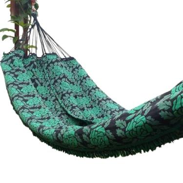 Imagem de Rede De Dormir Descanso Casal Indiana gigante para varanda, quarto, sala e jardim(Verde)