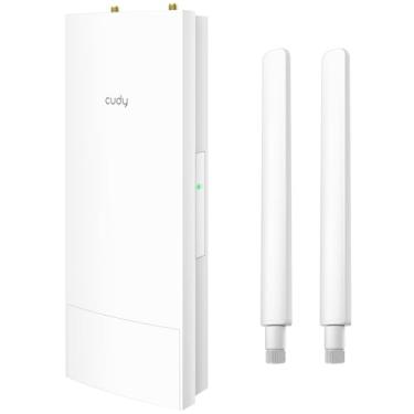 Imagem de Cudy AX3000 para ambientes externos de alta potência WiFi 6 pontos de acesso, IP65 à prova de intempéries, FEMs externos de alta potência, portas Gigabit RJ45, suporta PoE passivo 802.3at ou 48~57V,