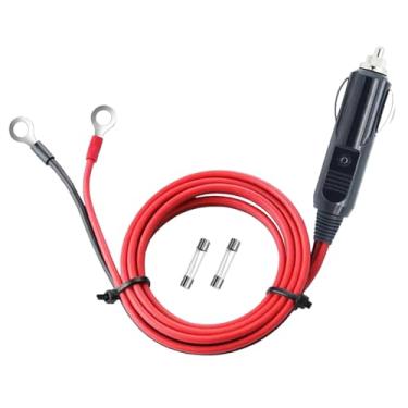Imagem de Cabo adaptador de inversor de energia para veículos de 12 V-24 V com fusível de 15 A, fio de 16 AWG para inversor de carro, bomba de ar, pulverizador, compressor e projetos DIY