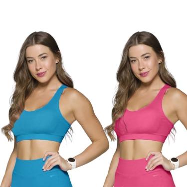 Imagem de Kit 2 Tops Canelado Selene Sem Costura Feminino