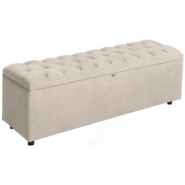 Imagem de Baú Recamier Rominha Veludo Marfim 140 Cm
