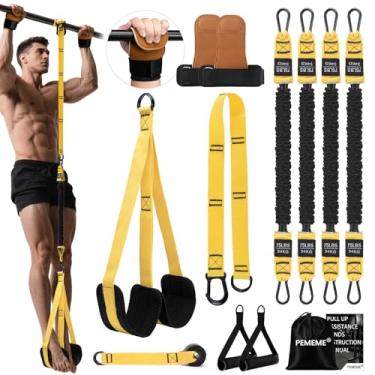 Imagem de Bandas de assistência para puxar com pedal, 136 kg, resistente, ajustável, para barra de puxar, faixas de resistência para treinamento de força de corpo inteiro, exercícios de ginástica em casa e ao