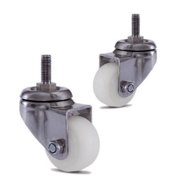 Imagem de 2 Rodizio Inox 2 Pol. Roda Nylon Com Espiga Sem Freio