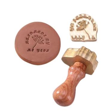 Imagem de Carimbo de cerâmica personalizado de cubo de gelo com cabeça de latão personalizado cerâmica e sabonete, ferramenta de assinatura de argila (5 cm)