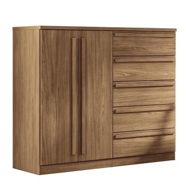 Imagem de Cômoda Málaga Gold 2 Portas E 5 Gavetas Jatobá - Santos Andirá Jatobá