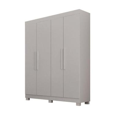 Imagem de Guarda Roupa Solteiro 4 Portas 2 Gavetas Canadá S/ Espelho Com Pés - Leifer Branco