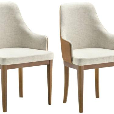 Imagem de Conjunto 2 Cadeiras para Sala de Jantar Cost Aghata Amêndoa/Bege