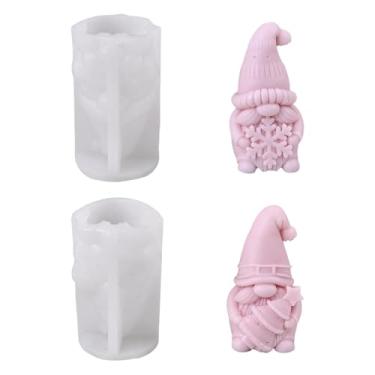 Imagem de 2 moldes de fundição de silicone, 3D, faça você mesmo, velas de doces de Natal, joias, jarras de resina com formato de Papai Noel para decoração de casa