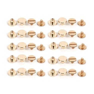 Imagem de 10 conjuntos de botões de latão sólido de 5/6 mm, 5/8 mm, 3 tamanhos, parafusos de prego, rebites redondos para decoração e reparo de bagagem, têxteis domésticos, sapatos, chapéus, botões fáceis de
