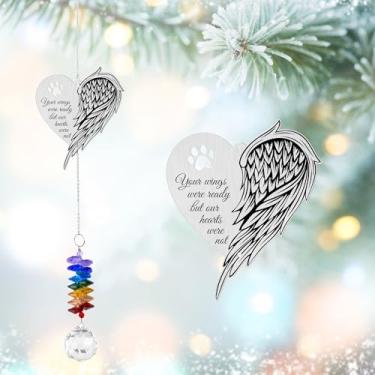 Imagem de GIFTELIX Enfeites de Natal – Memorial Wing – Enfeite de apanhador de sol – Presente de simpatia pela perda do animal de estimação – Lembrança de luto para mulheres, homens – Presentes de luto para