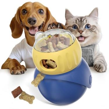 Imagem de Brinquedos interativos para cães, distribuidores de comida, dispensador de comida ajustável, estimulação mental e comer lentamente, bola de petisco QI, reduz a ansiedade para cães e gatos pequenos