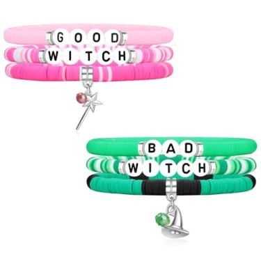 Imagem de IDesign Pulseira Amizade BFF - Bruxa Mágica Verde Rosa Natal Dia dos Namorados Joias Presentes para Fãs Decoração de Vestido de Festa