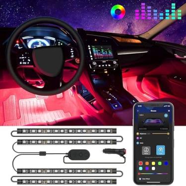 Imagem de Govee Luzes LED para carro, luzes interiores inteligentes com controle de aplicativo, luzes internas RGB para carro com modo DIY e modo de música, design de 2 linhas para carros com carregador de