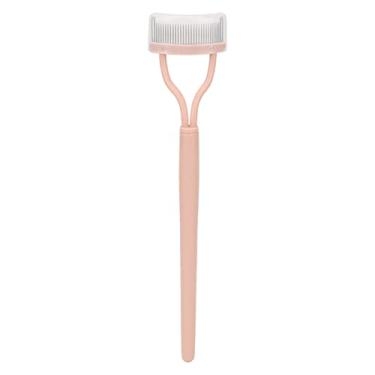 Imagem de Pente de cílios em aço inoxidável, ferramenta separadora de cílios em formato de para cílios perfeitamente definidos, aplicador de rímel com capa de pente, alça reta rosa,