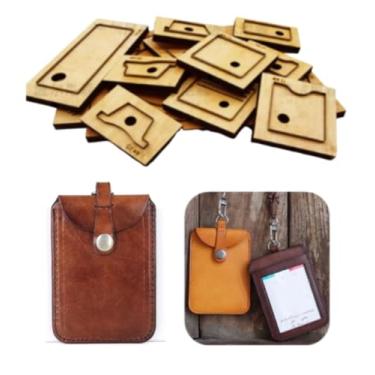Imagem de YJIUYUANQ Molde de couro com suporte de cartão, 110х75 mââm modelos de estêncil artesanais ferramenta de perfuração para projetos DIY