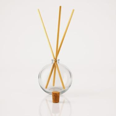 Imagem de Kit 5 Difusores de Vidro 100ml Bolinha com Rolha e Varetas – Aromatizador para Casa, Casamento e Lembrancinhas