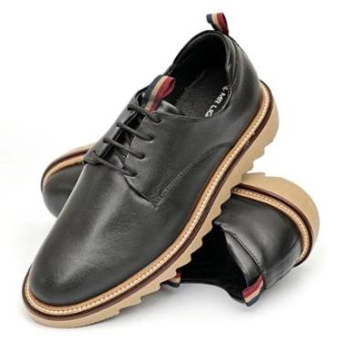 Imagem de Sapato Casual Masculino Derby Tratorado Premium Couro Nobre Cor:;Tamanho:44;Gênero:Homem-Masculino