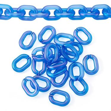 Imagem de 20 peças de conectores de ligação rápida de acrílico cor AB transparentes, ovais, anéis de ligação, ganchos 19 x 14 mm para bolsa faça você mesmo, corrente de óculos, cordão de bolso jeans, azul