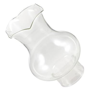 Imagem de BESTYASH Lâmpada de óleo de vidro transparente para chaminé de querosene com design espesso à prova de vento para decoração de velas e iluminação vintage