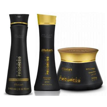 Imagem de Mutari kit progress 3 itens redutor + shampoo + mascara