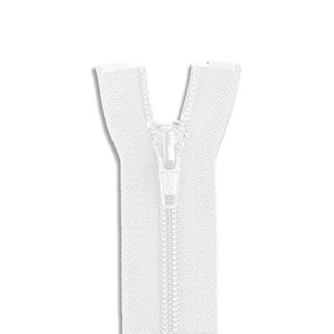 Imagem de Jaqueta de bobina de nylon com zíper branco de 46 cm para costura