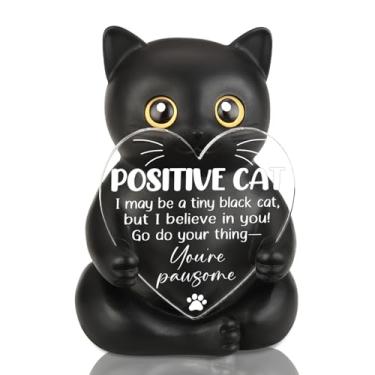 Imagem de YODOCAMP Estatueta de gato presente para mulheres, amigas, colegas de trabalho, amantes de gatos, decoração de mesa de incentivo para escritório, casa, presente de aniversário de apreciação de apoio