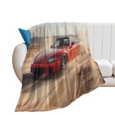 Imagem de HouLaiZhe Cobertor Super Macio Flanela Drift Carro Esportivo S2000 Cobertores Leves de Refrigeração para Sofá-Cama Cadeira Sofá Carro Viagem ao Ar Livre Leve Quente 101,6 cm x 127 cm