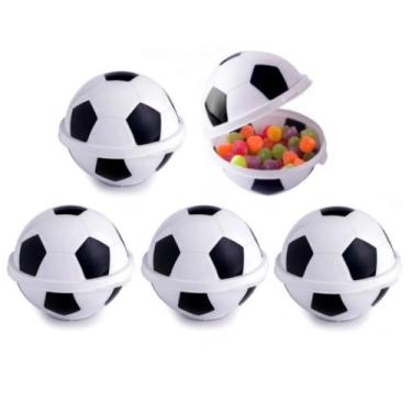 Imagem de Kit com 5 Potes de Lembranças Doces para Festa Aniversário Bola de Fut