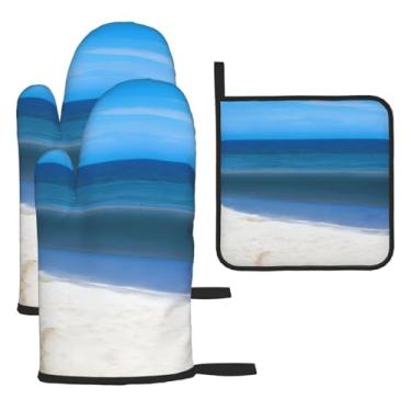 Imagem de Vista subaquática – Conjunto de cozinha essencial com 3 peças, luvas resistentes ao calor e aderência da tampa, proteção para churrasco no forno, design de armazenamento suspenso.