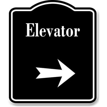 Imagem de Elevator_Right_Arrow_BLACK Placa composta de alumínio, 21,6 cm x 25,4 cm