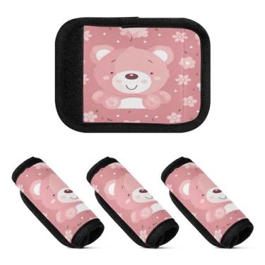 Imagem de Qilmy Cute Little Bear Bagagem Handle Wrap Pacote 2 Identificadores de Bagagem Tag Comfort Handle Grips Capa para Carrinho de Viagem Bolsa Mala Avião Acessórios de Viagem 1739