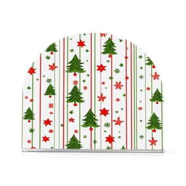 Imagem de xigua Porta-guardanapos de árvore de Natal para mesas, porta-guardanapos de papel de placa acrílica elegante, dispensador de papel de seda independente moderno para jantar, sala de estar, festa458