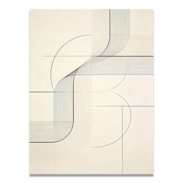 Imagem de Arte em tela minimalista simplificada: Serenidade tons neutros grande área em branco para decoração de espaço calmo 60 x 90 cm sem moldura