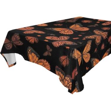 Imagem de Burbuja Toalha de mesa borboletas, toalha de mesa quadrada, anti-rugas, grossa para decoração de jantar, cozinha, festa, 137 x 137 cm