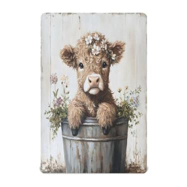 Imagem de STAYTOP Lençol de berço fofo de vaca Highland para meninos e meninas, lençol com elástico para berço padrão e colchão infantil, de microfibra supermacia, 137 x 71 cm