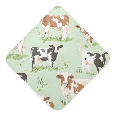 Imagem de STAYTOP Toalhas de bebê fofas com capuz de musselina de vaca, toalha de banho super macia, toalhas de banho absorventes para banho recém-nascido unissex 76 x 76 cm