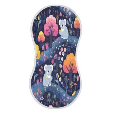 Imagem de xigua Lindo conjunto de 4 panos de musselina com estampa de coala, panos de arroto supermacios e absorventes, roupas de arroto de algodão, presente de chá para recém-nascidos, bebês meninas e meninos