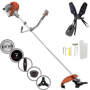 Imagem de Roçadeira Lateral Tekna RL520AC-G2 À Gasolina 2T 52cc 2HP 13.000rpm Robusta e de Alta Performance Com Carretel de Nylon e Kit 4 Lâminas de Cortes