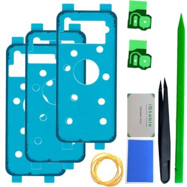 Imagem de iStable Fita adesiva de capa traseira compatível com Samsung Galaxy S8+ Plus Tiras adesivas de substituição da caixa da porta da bateria traseira SM-G955F (pacote com 3)