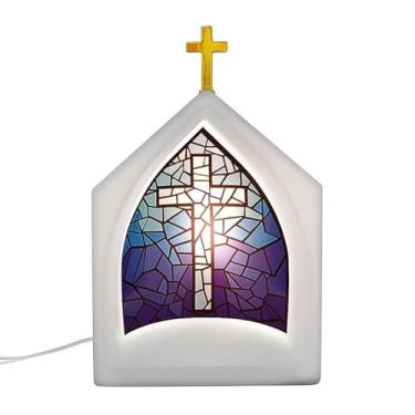 Imagem de Luminária Capela Vitral Decoração de Natal Altar Oração