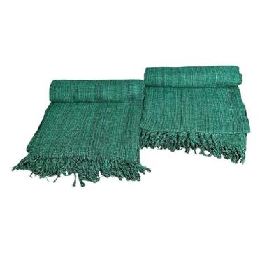 Imagem de Conjunto de mantas para sofá com tema natalino, 2 peças, 210 x 120 cm Combina apelo decorativo com função protetora Adequado para sofás e salas de estar (Verde)