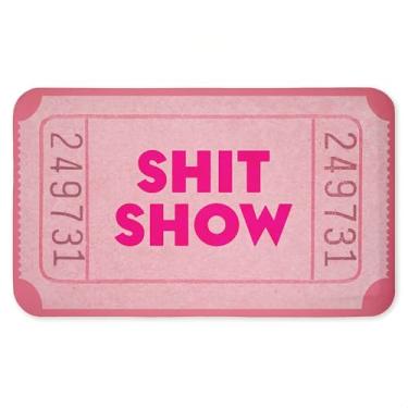 Imagem de Tapete antifadiga Pink Sh*t Show Ticket, ergonômico acolchoado para cozinha e tapete de pé com suporte antiderrapante, tapete confortável ecológico, design da Lil' Rue, 76 cm x 45 cm