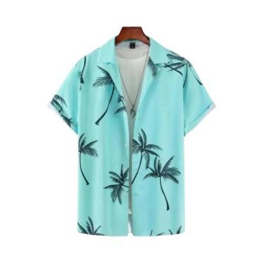 Imagem de Camisas Havaianas Masculinas De Manga Curta Com Estampa Em Patchwork 3