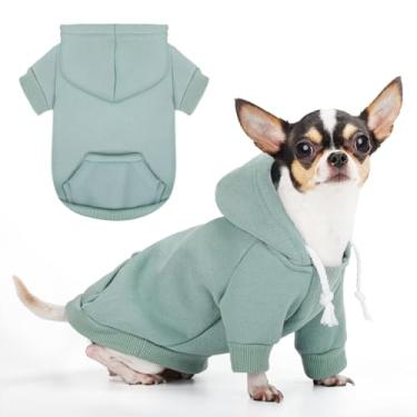 Imagem de Paiaite Suéter com capuz para cães pequenos: moletom de inverno casaco para animais de estimação com bolsos, chapéu e guia para cachorrinho chihuahua, cães pequeno-médios (menino e menina) - uso em