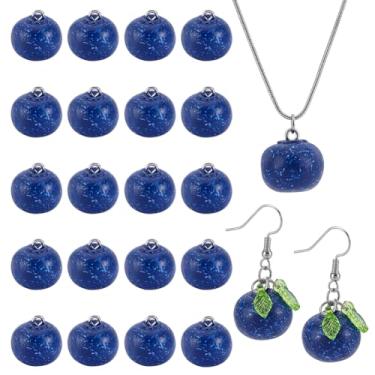 Imagem de NBEADS 24 peças de pingentes de mirtilo de resina de 16 mm, miniaturas, berloques de frutas, suprimentos para fabricação de joias para projetos feitos à mão, pingentes, suprimentos de artesanato DIY