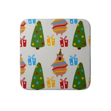 Imagem de Ladrilho Decorativo de Cerâmica Capivara Guirlanda Natal