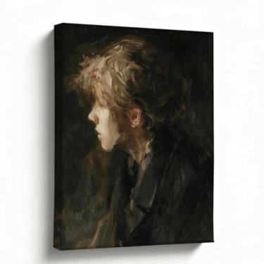 Imagem de Decoração de parede em tela, pintura a óleo de retrato clássico, impressão de arte de museu de estudo de perfil John Sargent, arte de parede vintage giclée, decoração de corredor de biblioteca de